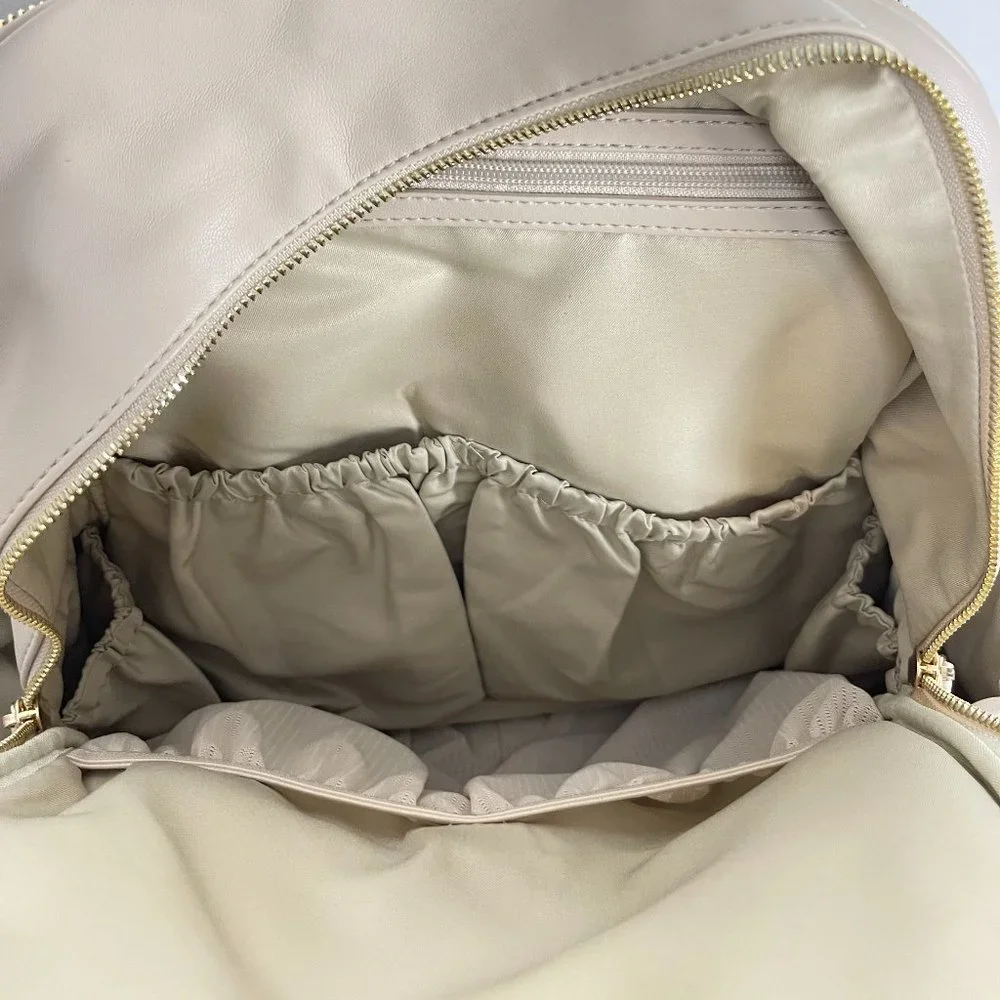 Ju-Ju-Be Cream Quilted Front Baby Backpack